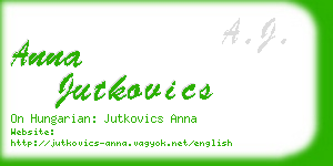anna jutkovics business card